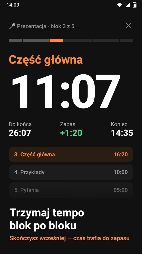 Chrono Blocks — Wnętrze aplikacji 2