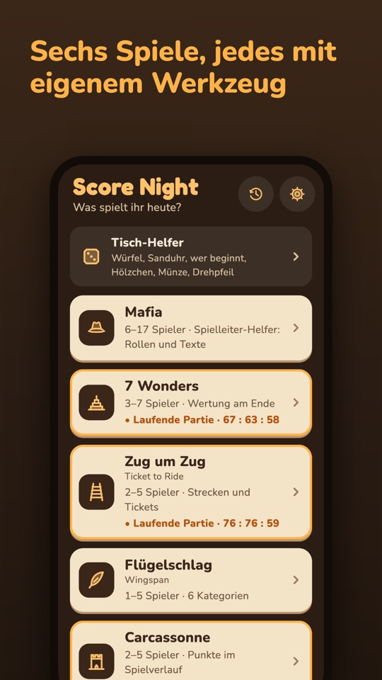 Score Night — Einblick in die App 3