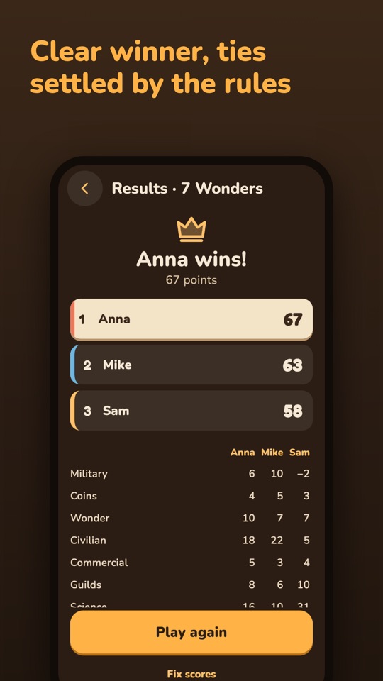 Score Night — Inside the app 2
