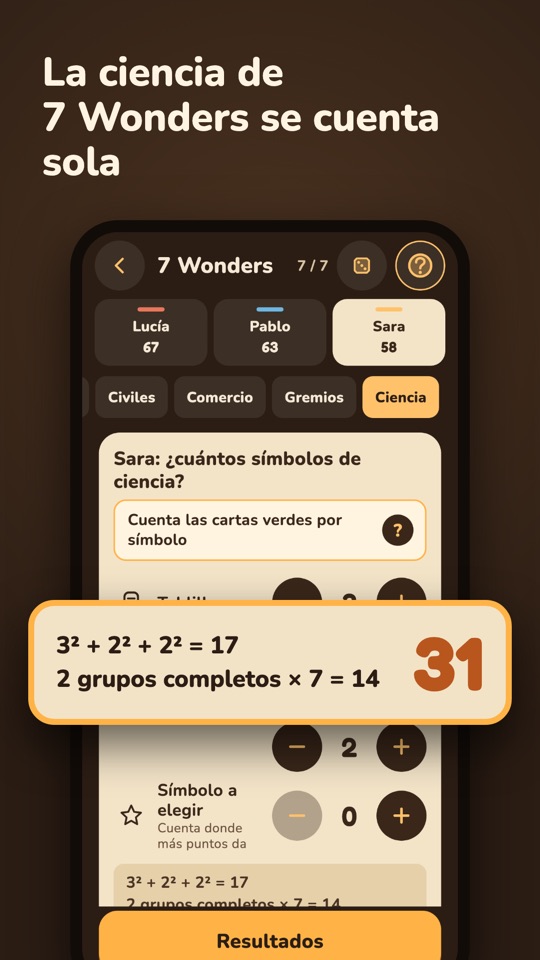 Score Night — Dentro de la app 1