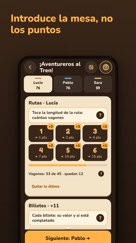 Score Night — Dentro de la app 4