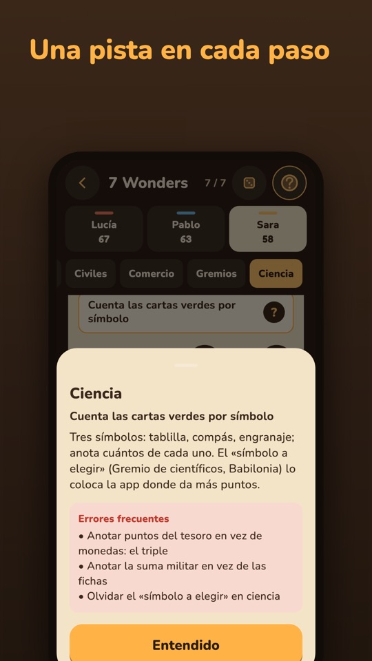 Score Night — Dentro de la app 7